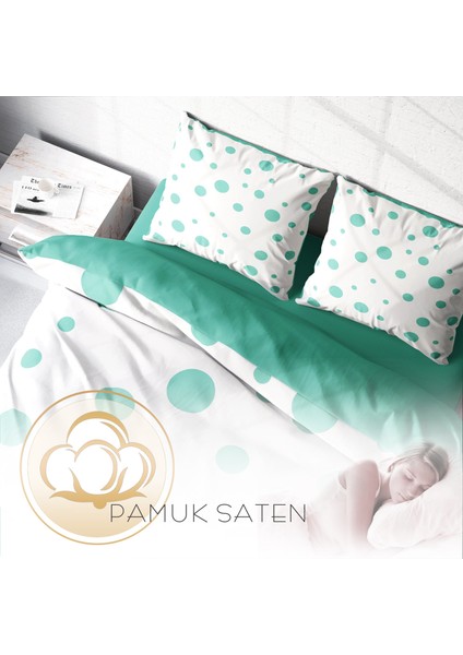 Puantiye 3D Pamuk Saten Çift Kişilik Nevresim Takımı fırsatları