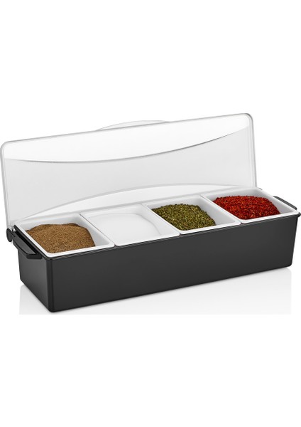 Temsan Kapaklı 4'lü Siyah Şık Sunumluklar