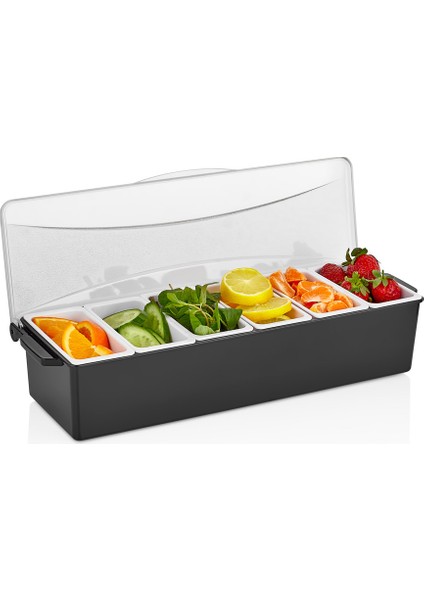 Temsan 6'lı Kapaklı Şık Siyah Sunumluklar