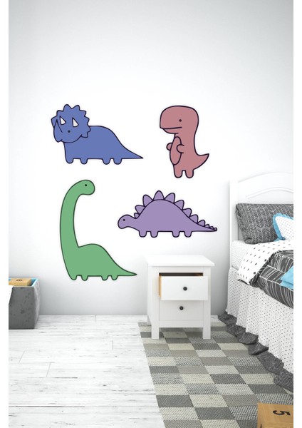Sevimli Dinazorlar Srticker Seti-Çocuk Bebek Odası Sticker Seti