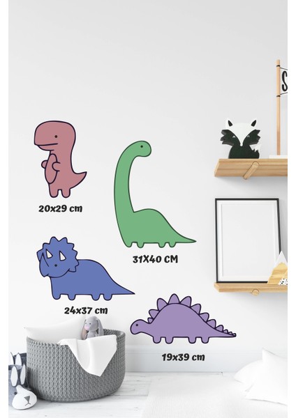Sevimli Dinazorlar Srticker Seti-Çocuk Bebek Odası Sticker Seti modelleri