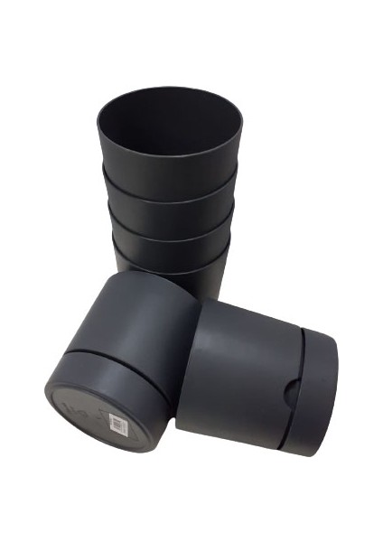 Ereğli Tahtakale 6 Adet 12 cm Antrasit Begonya Saksı