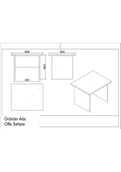 Robin Home Verona Abc Ofis Büro Masa Takımı Ofis Masası + Keson + Ofis Sehpası