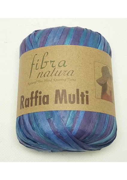 Rafya, Raffia Multi Mavi Ebruli