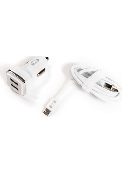 Exe 2'li Set 2.4A Çift USB Araç Içi Şarj Aleti Micro USB Kablolu