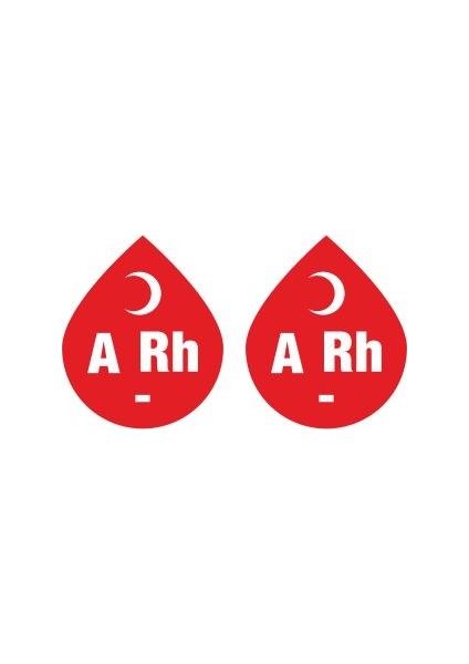 Kan Grubu Sticker 2 Adet - A Rh (-)