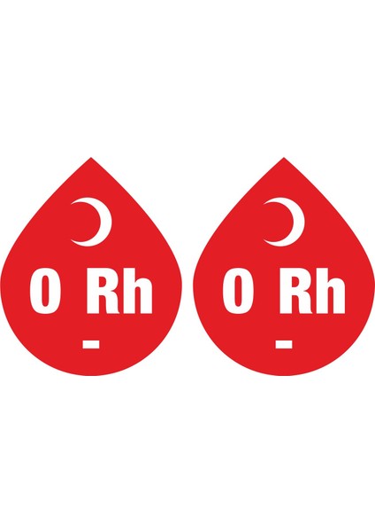 Kan Grubu Sticker 2 Adet - 0 Rh (-)