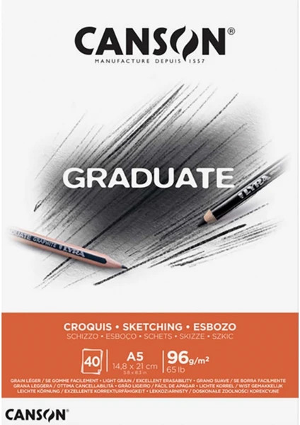 Gradute Eskiz Sketch Defteri A5 96 gr 40 Yaprak