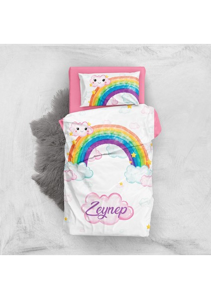 Rainbow Girls 3D Pamuk Saten Bebek Nevresim Takımı