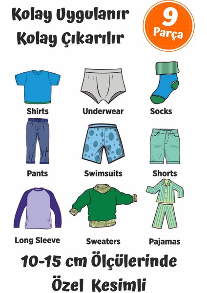 Erkek Çocuk Dolap Düzenleyici Sticker-Etiket