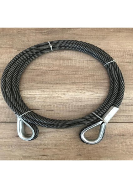 12 mm Kalınlıkta 5 Metre Çift Taraf Halkalı 12 Tona Kadar Çekebilen Çelik Çekme Halatı