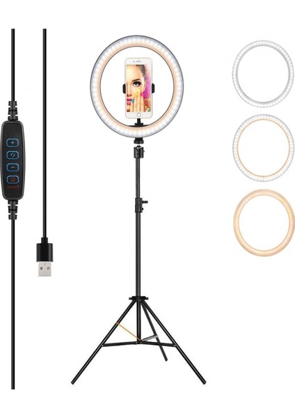 10 Inc Ring Light Led Selfie Işığı Tripod