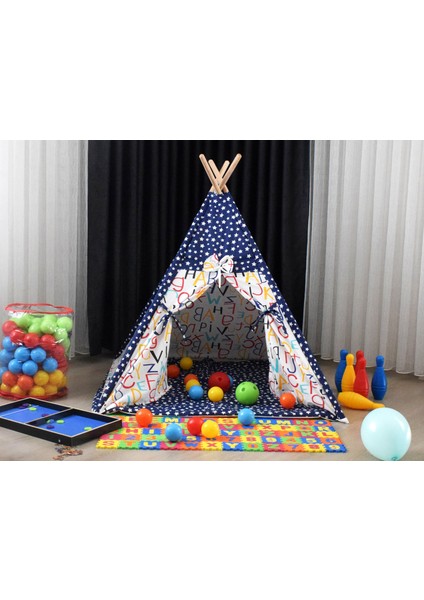 Miniks Pamuklu Ahşap Kızılderili Çocuk Oyun Çadırı