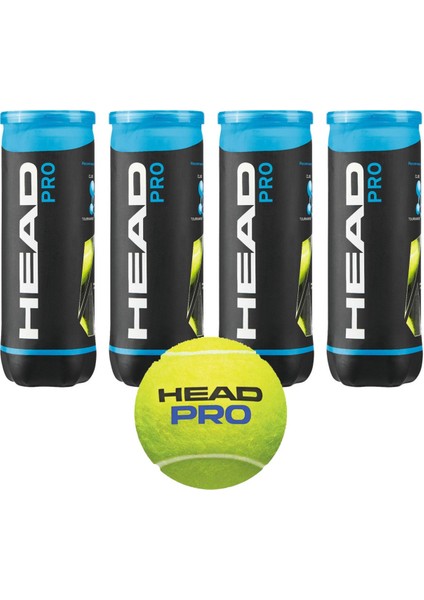 4 Kutu Head Pro 3lü Tenis Topu Vakum Ambalajda