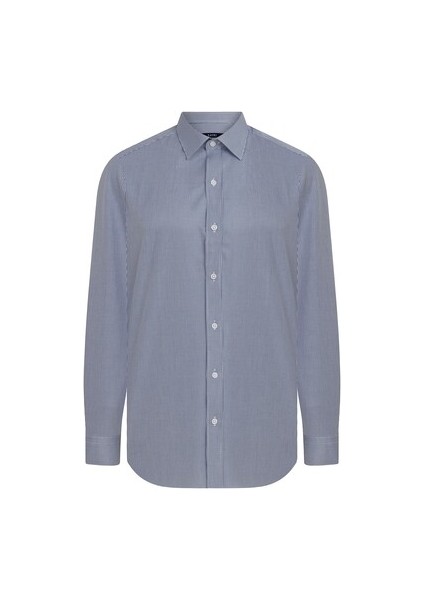 Erkek Slim Fit Pötikare Lacivert Gömlek modelleri