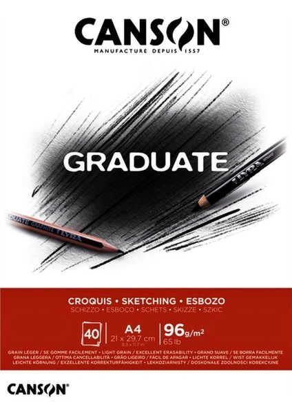 Gradute Eskiz Sketch Defteri A4 96GR 40 Yaprak