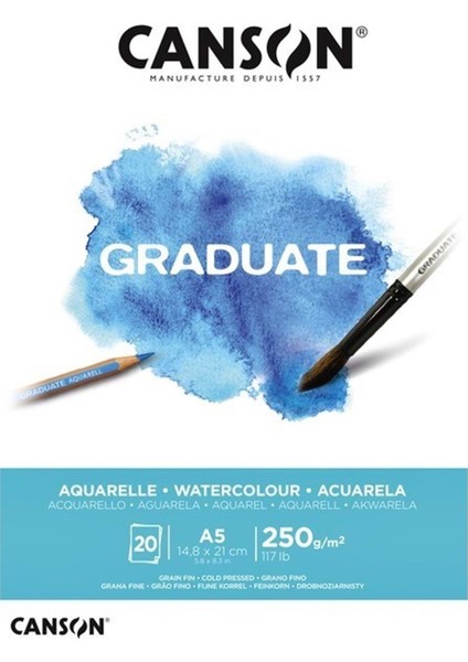 Gradute Suluboya Defteri 250GR A5 20 Yaprak