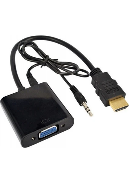 Hq Speed HDMI To VGA Çevirici Adaptör Siyah