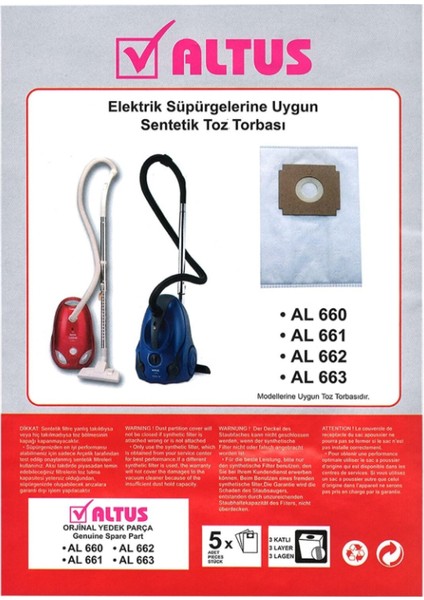 Altus Yatık Süpürge Torbası ( 20 Adet)