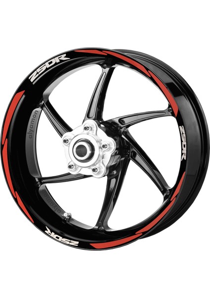 CBR250 Jant Şeridi Reflektif Kırmızı Beyaz Model S