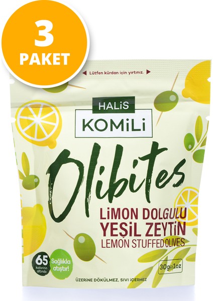 Olibites Limon Dolgulu Yeşil Zeytin 3 x 30 gr modelleri