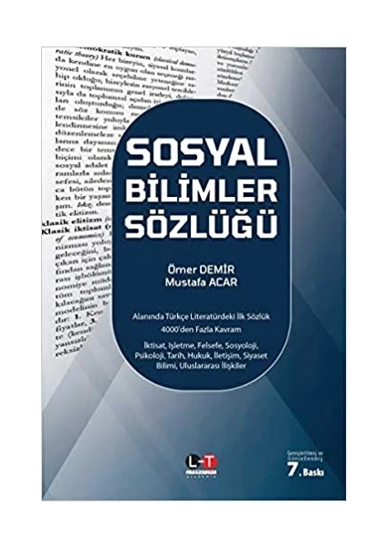 Sosyal Bilimler Sözlüğü - Ömer Demir - Mustafa Acar