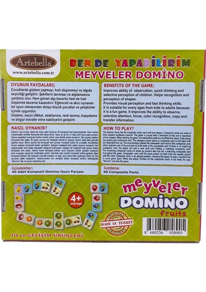 AZOYN014 Meyveler Domino