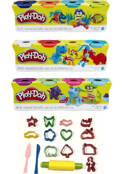 Playdoh 12 Renk Oyun Hamuru ve 15 Parça Kalıp Seti Hediyeli