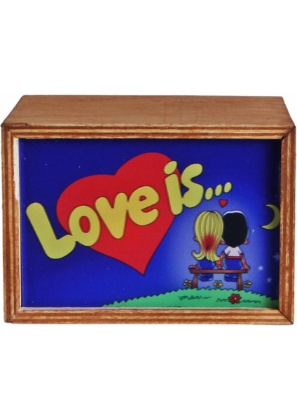 Love Is Tasarımlı Doğal Ahşap Kutulu Kupa Sevgiliye Love Is modelleri
