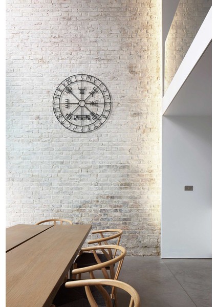 Vegvisir Metal Tablo - Metal Vegvisir Sembol Duvar Dekoru fırsatları