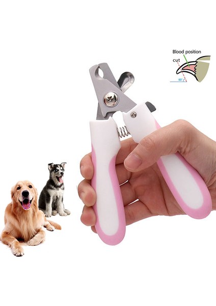Wf Çelik Uçlu Pembe Kedi Köpek Büyük Tırnak Makası CIN314PM