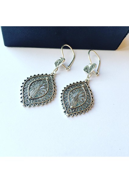 Telkari Mekik Model Gümüş Küpe