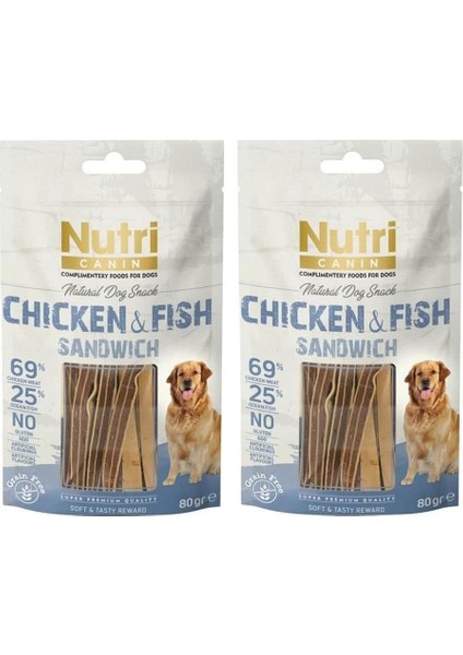 Nutri Canın Chicken Fish 2 Adet Tavuk Balıklı Köpek Ödülü 80 gr