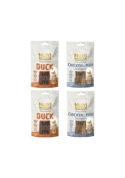 4 Adet (2-Ördek+2-Balık) Tahılsız Kedi Ödülü 50 gr