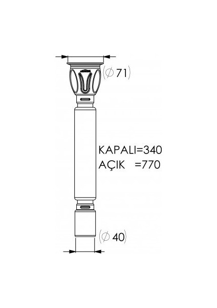 Ø 40X70 Kristal Körüklü Sifon Kısa