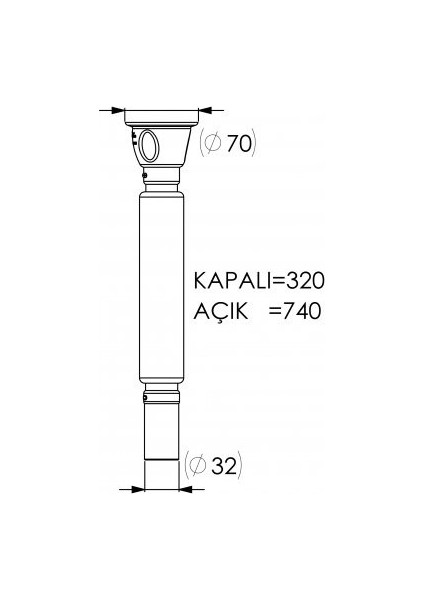 Ø 32X70 Standart Körüklü Sifon