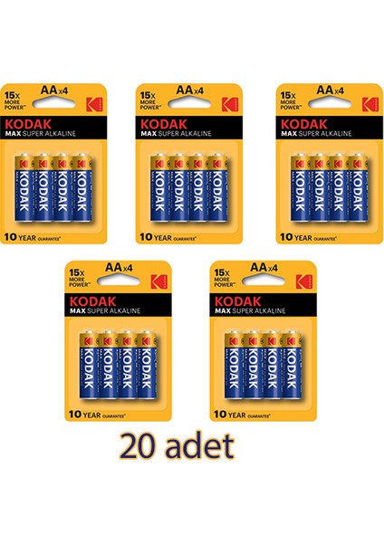 Max Alkalin Kalem Pil Aa 4 Lü x 5 ( 20 Adet)