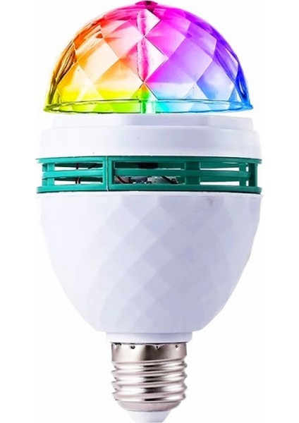 Disko Dönen LED Ampul + Aç - Kapa Fiş Duy Rgb 3W E27