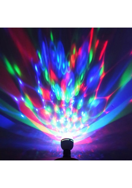 Disko Dönen LED Ampul + Aç - Kapa Fiş Duy Rgb 3W E27