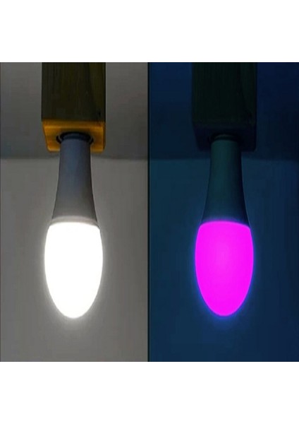 2 Renk Ampul 10W + 1W LED Ampul - Beyaz Renk 10W + 1W Gece Lambası