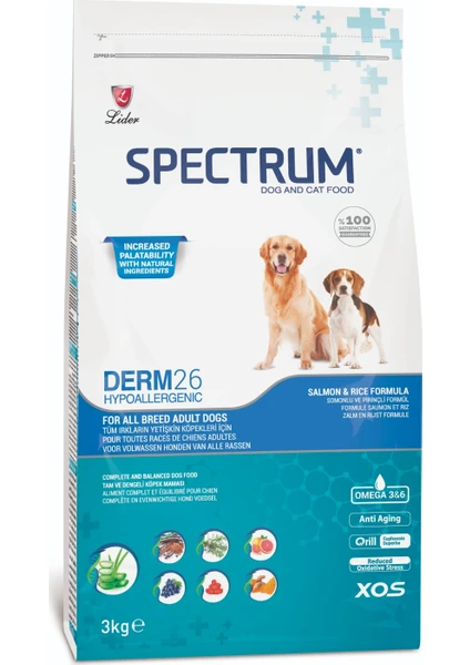 Derm 26 Balıklı Hypo-Allergenic Yetişkin Köpek Maması 3kg