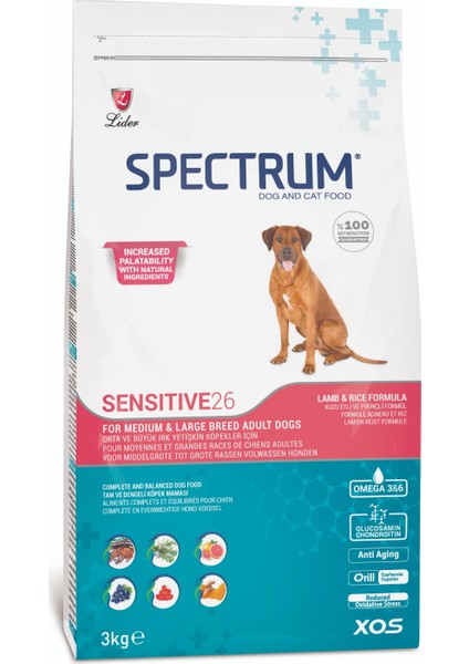 Sensitive26 Kuzu Eti Proteini Yüksek Yetişkin Köpek Maması 3 Kg