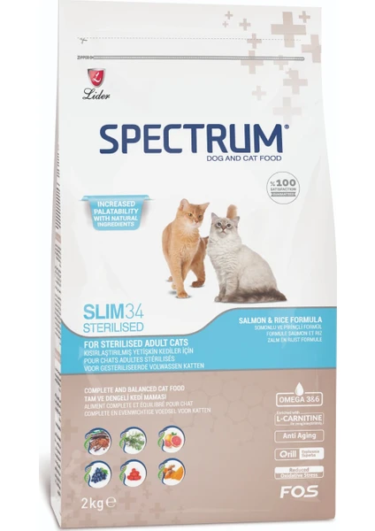 Slim 34 Somonlu ve Pirinçli Kısırlaştırılmış Kedi Maması 2kg