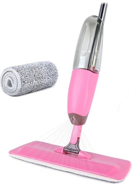 Microfiber Bezli Deterjan Hazneli Sprey Mop Pembe +4 Yedek Bez