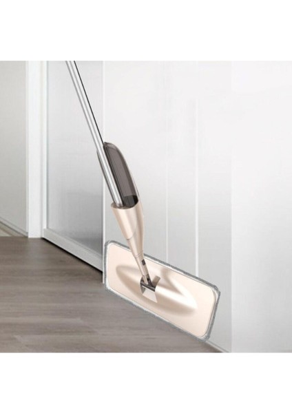 Microfiber Bezli Deterjan Hazneli Sprey Mop Bej + 10 Yedek Bez