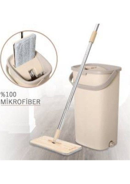 Mop Tablet Mop Krem 5 L + Yedek Mikrofiber Mop Bez 4 Ade