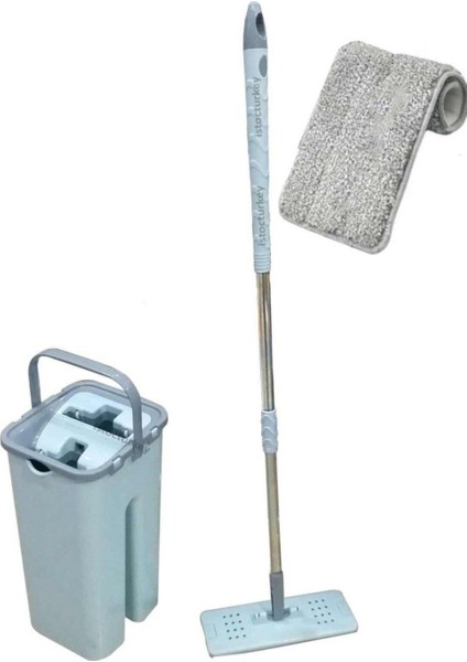 Tablet Magic Flat Mop Yer Duvar Silme Microfiber Paspas Temizlik Seti + 10 Bez