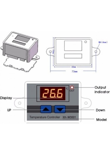 XH-W3001 220V Ac Dijital Termostat Akvaryum Kuluçka Modül, Sensör