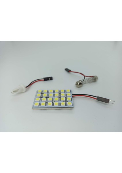 Araç Içi Oto Aydınlatma Tepe Lambası 24 Smd 5050 LED Proje Panel Tavan Lamba 33-40 mm