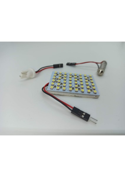 Araç Içi Oto Aydınlatma Tepe Lambası 48 Smd 5050 LED Proje Panel Tavan Lamba 33-40MM